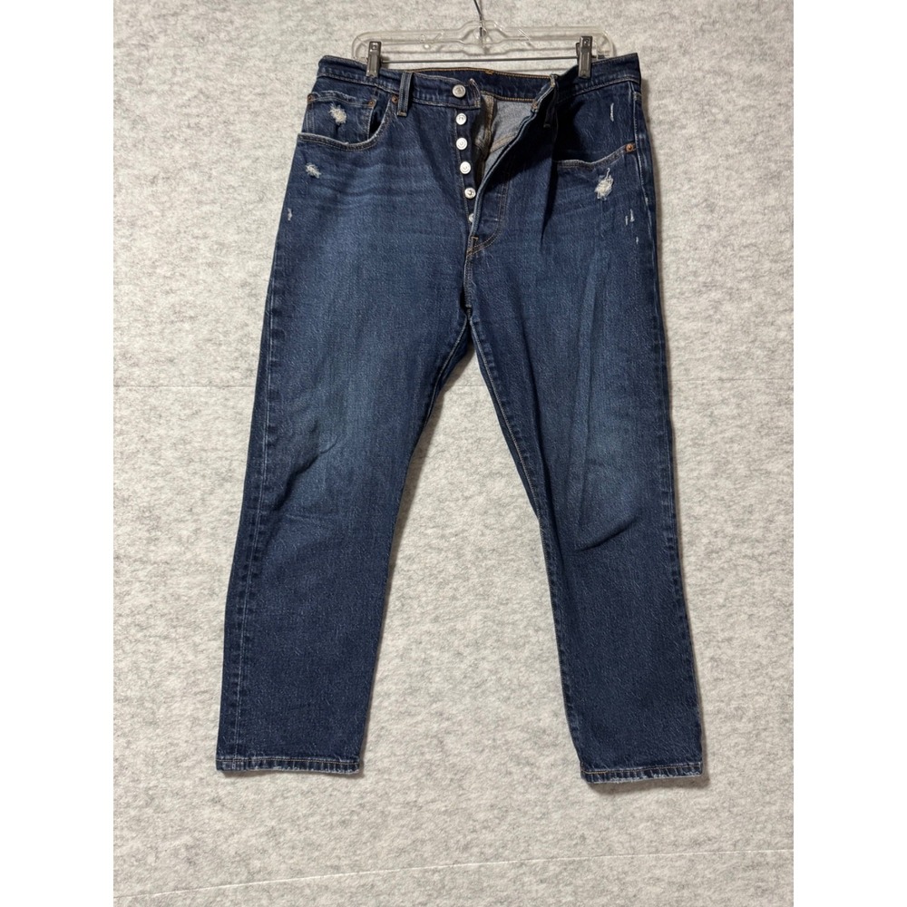 Levi's 501 Women's 31x26 Distressed Straight Leg Denim Dark‎ Wash Ankle